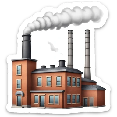 factory building with smokestacks sticker