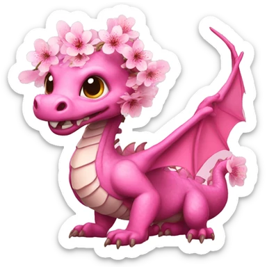 Cherry blossom dragon sticker