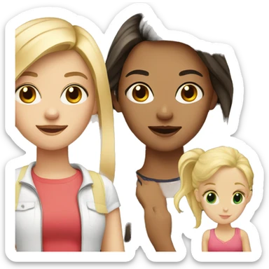 A blonde girl and brunette girl  sticker