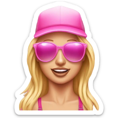 Britney Spears with trucker hat and pink sunglasses sticker