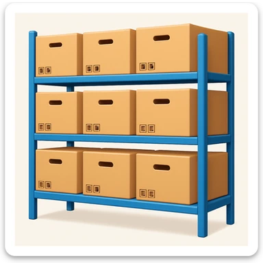 emoji of storage with boxes on shelves from a different angle sticker