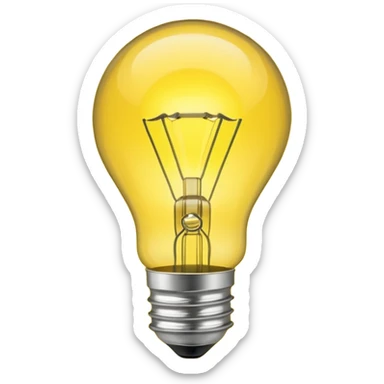 glowing lightbulb above a head, symbolizing an idea sticker