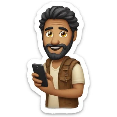 cool Indian guy with phone meme sticker