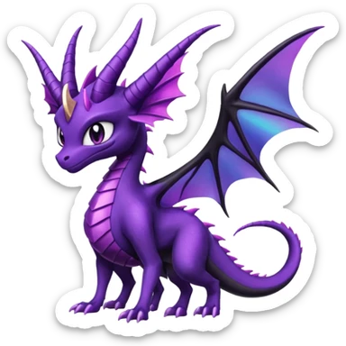 Spyro-Cynder-Lunala-Fakémon-hybrid-creature (full body)  sticker