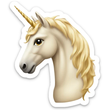 Unicorn beige gold sticker