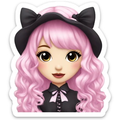 Cute Blushing Kawaii Petite Lolita Gothic Emo Lady sticker