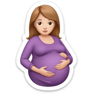 very heavily pregnant overdue woman with super  large belly sticker