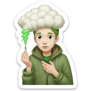 naked homeless crack addict with a heroin needle and a giant green fart cloud sticker