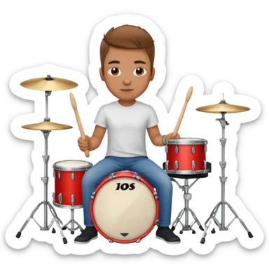 drummer at drum kit sticker