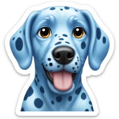 A dog with light blue skin and blue spots sticker
