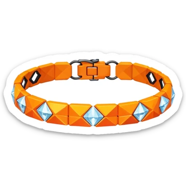 low poly orange bracelet diamonds sticker