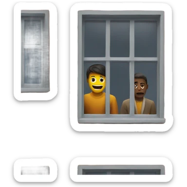 A person watching another person through a window sticker