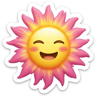 Sun and pink cloud sticker
