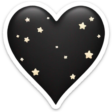 Black heart with stars sticker