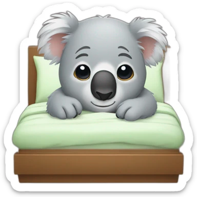 Koala tired in his bed sticker