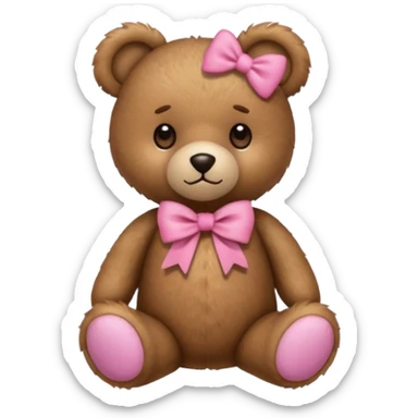 Teddy Bear With Pink Bow  sticker