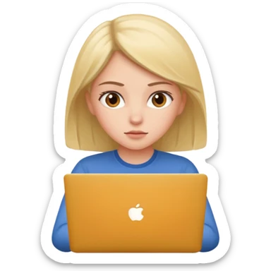 girl use laptop sticker