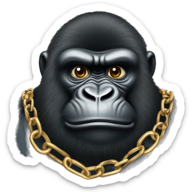Gorila with chains and jewelry  sticker