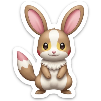 Plusle-Minccino-Bunnelby-fusion, full body sticker
