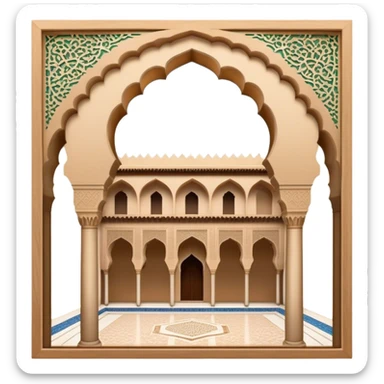 Alhambra Landmark Emoji – Highlighting its Moorish architecture and distinctive arches. sticker