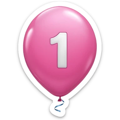 Pink balloon number 1 sticker