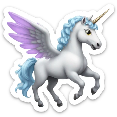 Winged unicorn sticker