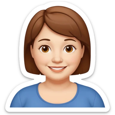 mujer mediana edad, gordita sonriente sticker