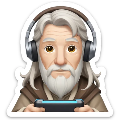 generate an emoji of Gandalf playing fortnite sticker