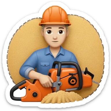 Sculptor with chainsaw sticker