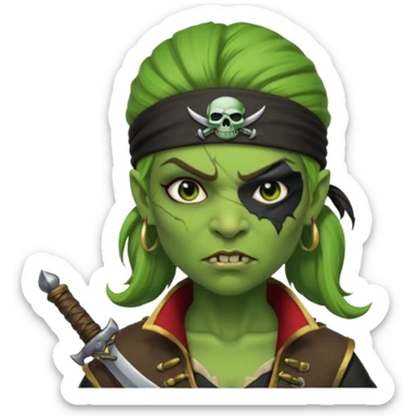 ork pirate woman sticker
