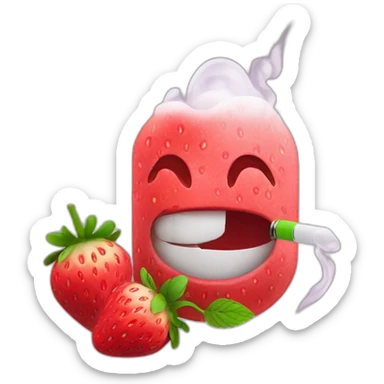 Vape with strawberries  sticker