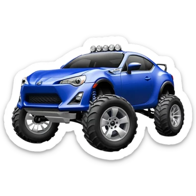 Ultramarine 2013 Off road 4wd monster truck scion fr-s with silver wheels  sticker