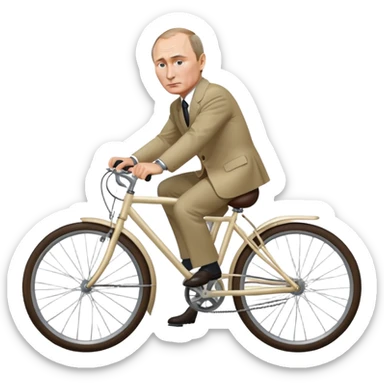 Vladimir Putin riding a bicycle sticker
