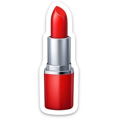 Generate a high-quality emoji of a red lipstick, realistic shape and color, smooth gradient colors, no facial features, simple white background, high-resolution.
 sticker