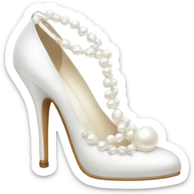 White pearl studded heels sticker