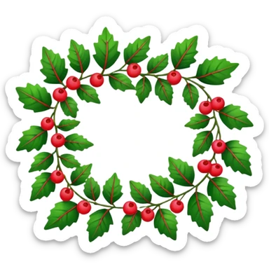 Holiday garland laying horizontally\ sticker
