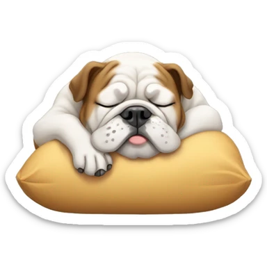bulldog sleeping and waiting sticker