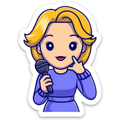 Kylie Minogue pop singer with microphone sticker