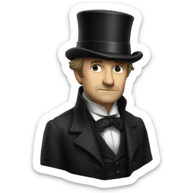 Rodion Raskolnikov from "Crime and Punishment" in a top hat sticker