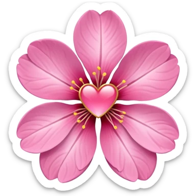 sakura flower with a heartbeat line sticker