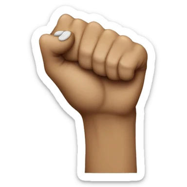 hand fist holding a guitar pick sticker