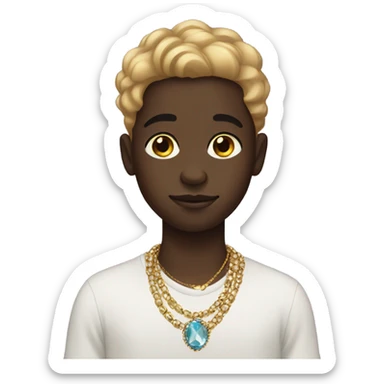 dark-skinned boy with jewelry sticker