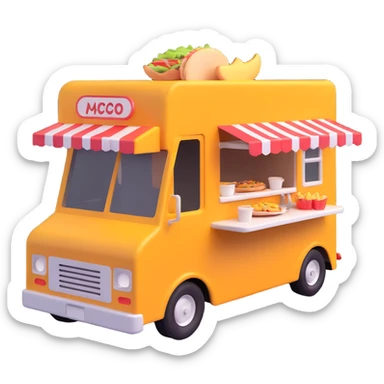 generate me a 3D food truck sticker
