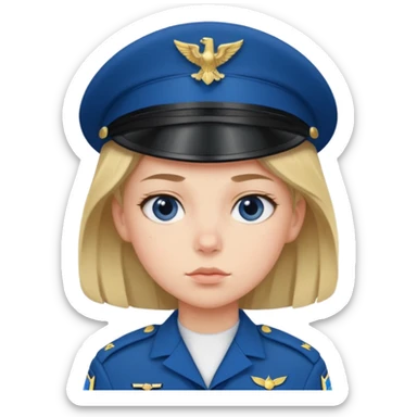 blue uniformed girl soldier sticker