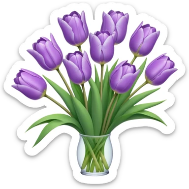 Bouquet of pastel purple tulips sticker