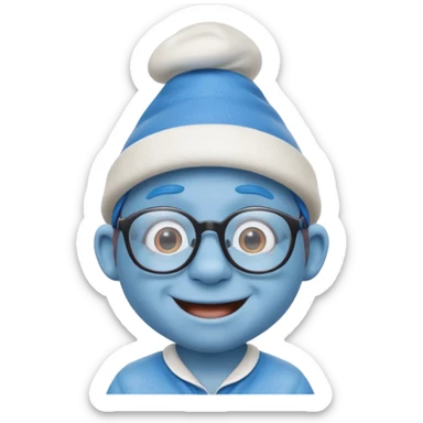 smurf with glasses sticker