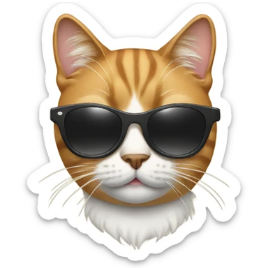 Cat with sunglasses sticker