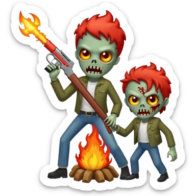 Un Zombies con armas de fuego  sticker