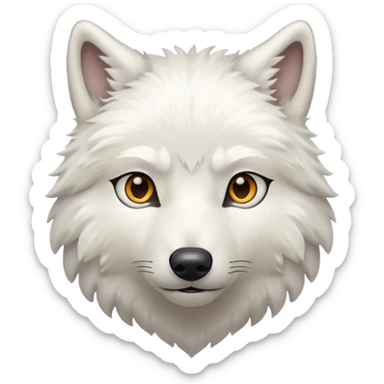 white wolf from Games of throne character face only front face sticker
