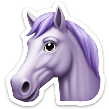 Style of early 2000s online computer game called ToonTown, purple horse sticker